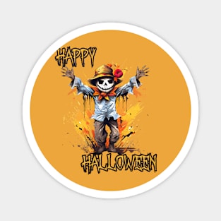 Spooky Scarecrow Happy Halloween Magnet